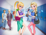 Elsa and Rapunzel College Girls
